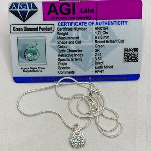 Certified Pale Blue Diamond Necklace